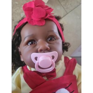Reborn Baby Dolls Black with Lifelike Soft Body & Curls Hai African 23 Inch